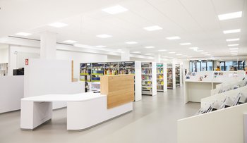 Das Bild zeigt die neue Stadtbibliothek