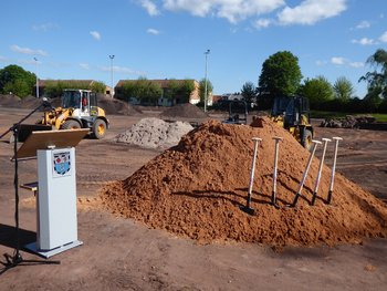 Das Bild zeigt die Baustelle