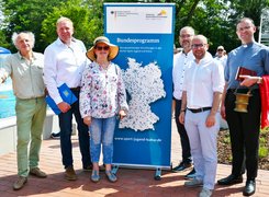 Quelle: Mario Weidlich Das Bild zeigt sechs Personen, die vor einem Banner stehen und in die Kamera blicken.