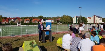 © Verwaltungsgemeinschaft Schlotheim / Matthias Hawlik Das Bild zeigt den Sprecher der Eröffnungsrede