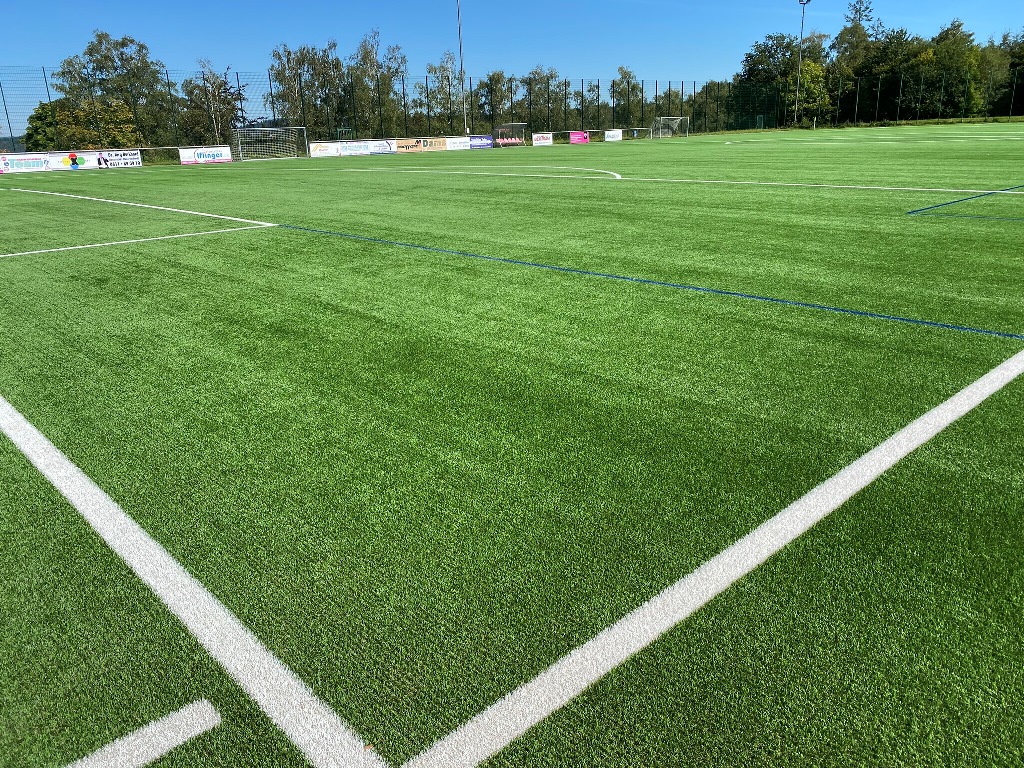 Das Bild zeigt einen Fußballplatz.